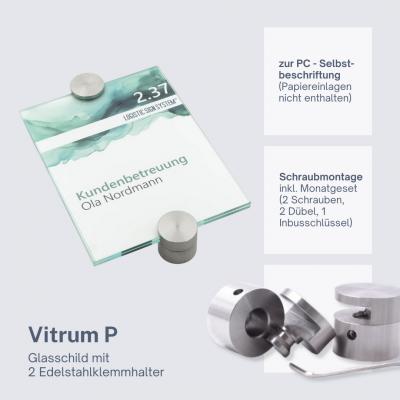 Tuerschild VITRUM P Glasschild fuer Buero 130 170 mm
